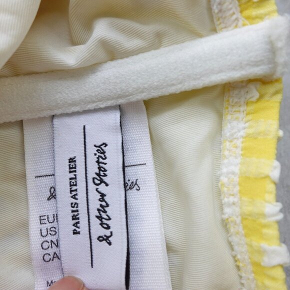 & Other Stories Bikini Top Medium Yellow Bralette Seersucker Light Swim - Picture 6 of 13